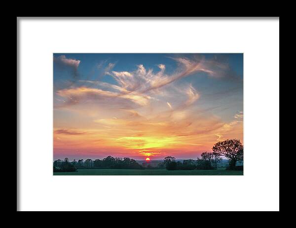 Berkshire Framed Print featuring the photograph Dunsten Sunset by Framing Places