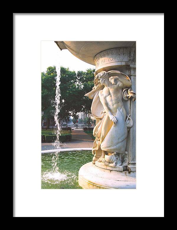 Dupont Circle Fountain Framed Print featuring the photograph Dupont Circle Fountain Vertical by Claude Taylor