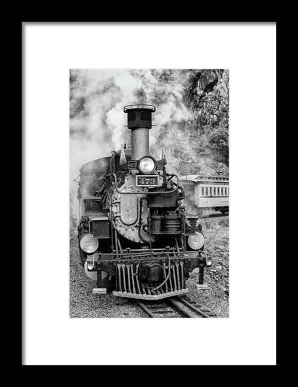 Trains Framed Print featuring the photograph Durango Silverton Train Engine by Angela Moyer