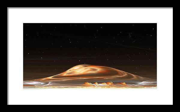 Fractal Framed Print featuring the digital art Dust Storm on the Red Planet by Richard Ortolano