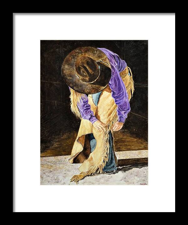 Cowgirls Framed Print featuring the painting Dusti by Traci Goebel