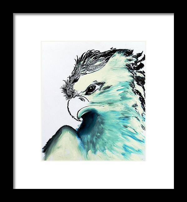 Eagle Framed Print featuring the painting Eagle by Ayasha Loya