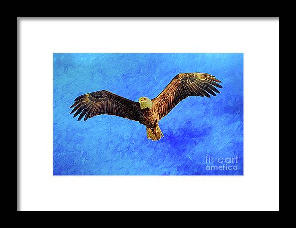 Eagle Framed Print featuring the painting Eagle Strength and Spirit by Deborah Benoit