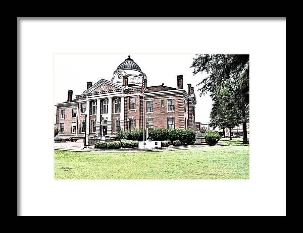 Cityscape Framed Print featuring the digital art Early County GA Courthouse by DB Hayes