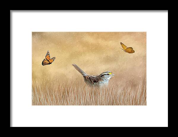 Songbird Framed Print featuring the photograph Early Morning Meeting by Cathy Kovarik
