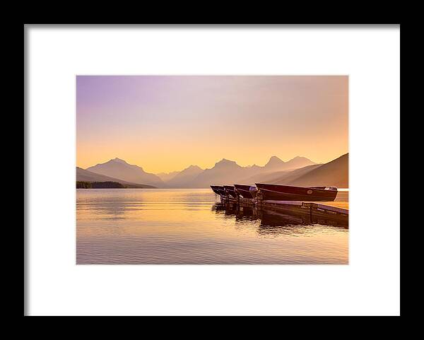 Glacier National Park Framed Print featuring the photograph Early Morning on Lake McDonald by Adam Mateo Fierro