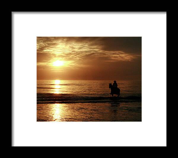 Seascape Framed Print featuring the photograph Early Morning Ride by Dorothy Cunningham