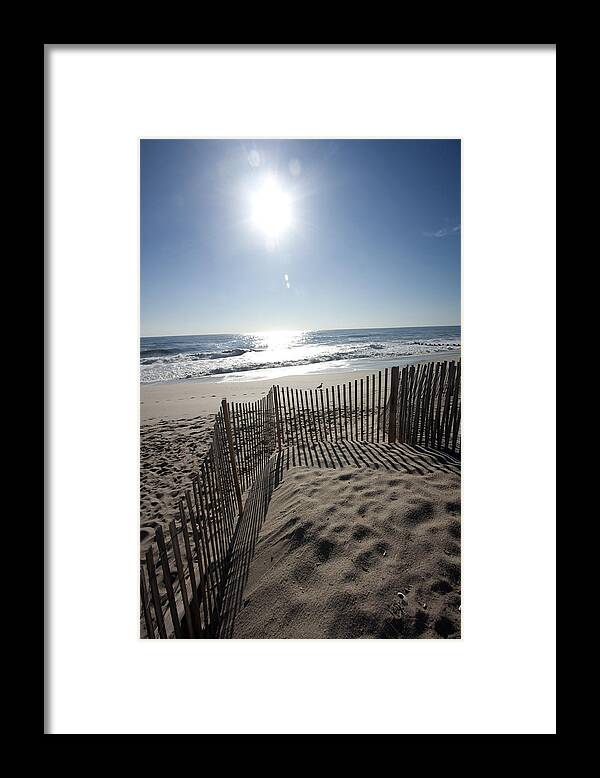 Beach Framed Print featuring the photograph Early Morning Shadows by Mary Haber