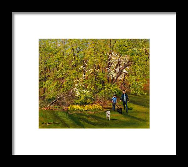 Landscape Framed Print featuring the painting Early Spring by Aurelia Nieves-Callwood
