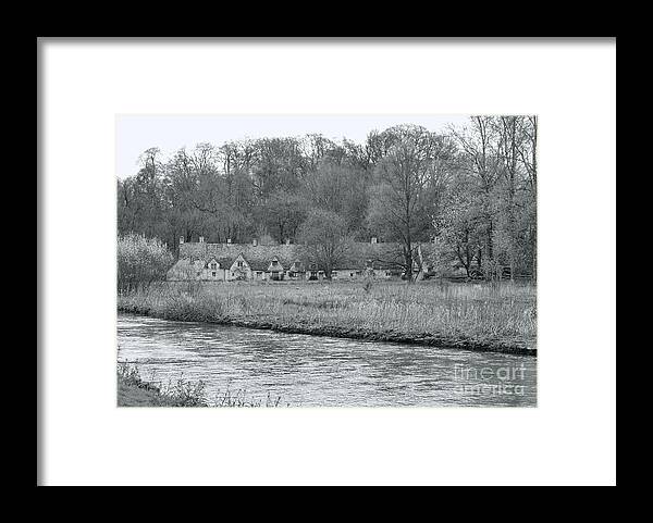 Arlington Row Framed Print featuring the photograph Early Spring in England Black and White by Jasna Buncic