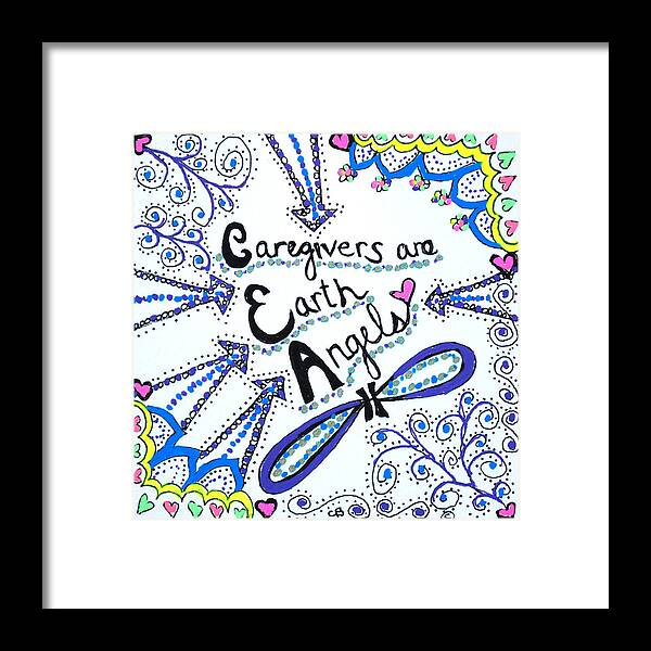 Gelpens Framed Print featuring the drawing Earth Angel by Carole Brecht
