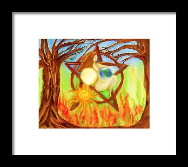 Earth Framed Print featuring the painting Earth Mother Goddess by Shelley Bain
