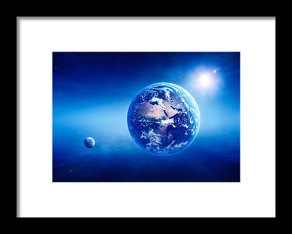 Earth Framed Print featuring the photograph Earth sunrise deep space by Johan Swanepoel