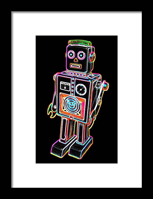 Robot Framed Print featuring the digital art Easel Back Robot by DB Artist