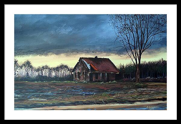 Farmhouse Framed Print featuring the painting East of Eden by Hunter Jay