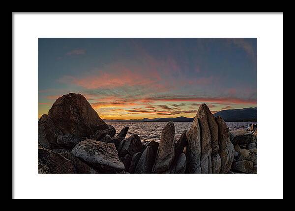 Lake Framed Print featuring the photograph East Tahoe Sunset by Martin Gollery