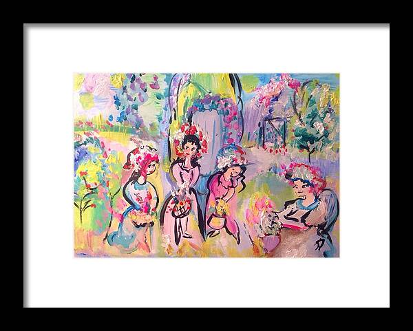 Dance Framed Print featuring the painting Easter basket dance by Judith Desrosiers