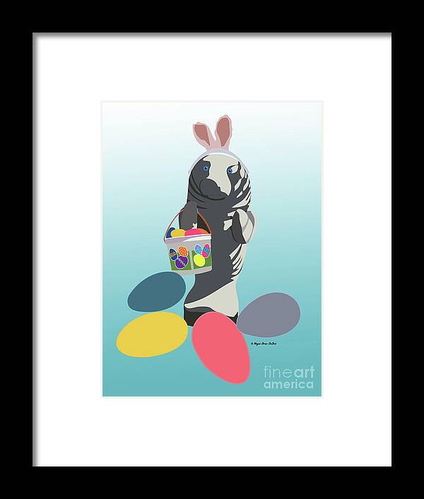 Easter Framed Print featuring the digital art Easter Manatee by Megan Dirsa-DuBois