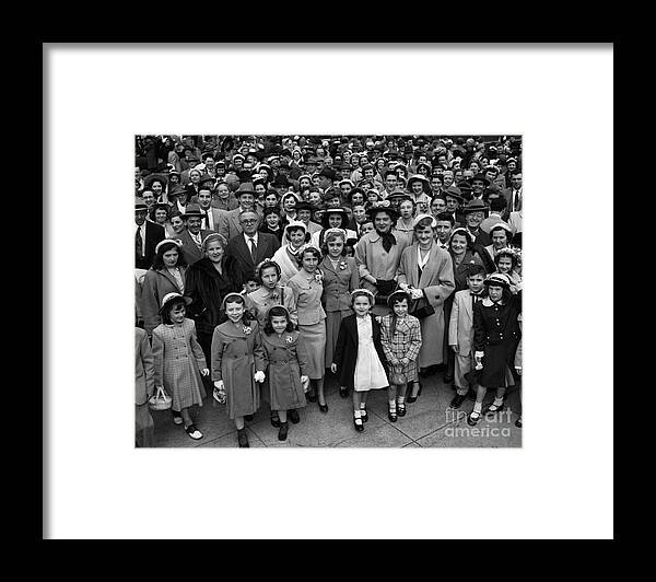 1950s Framed Print featuring the photograph Easter Paradegoers, 1957 by H. Armstrong Roberts/ClassicStock