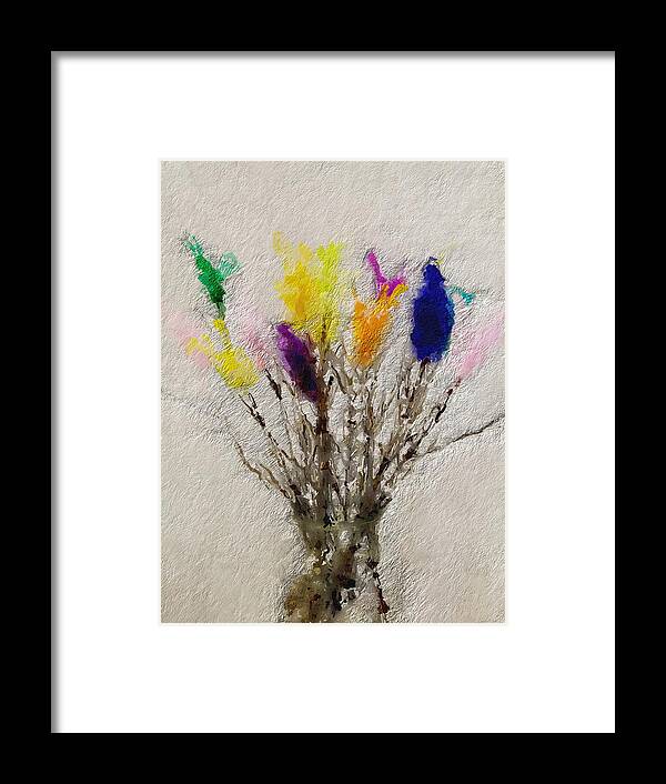 Swedish Framed Print featuring the painting Easter Tree- Abstract Art by Linda Woods by Linda Woods