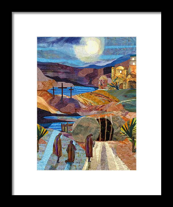 Jesus Framed Print featuring the digital art Easter - Who will roll away the stone for us by Michael Torevell