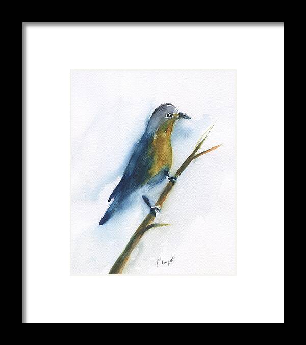 Eastern Bluebird 2 Framed Print featuring the painting Eastern Bluebird 2 by Frank Bright