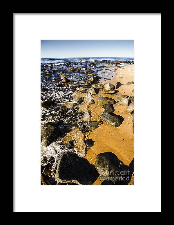 Shoreline Framed Print featuring the photograph Eastern tasmania coastline by Jorgo Photography