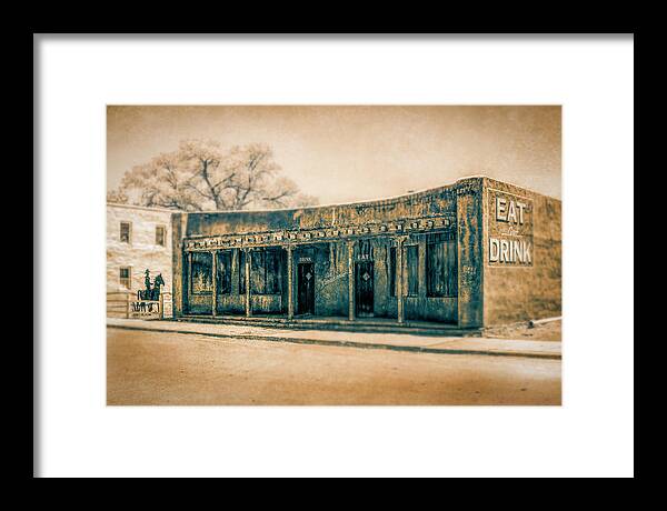 Old West Framed Print featuring the photograph Eat and Drink by Lou Novick