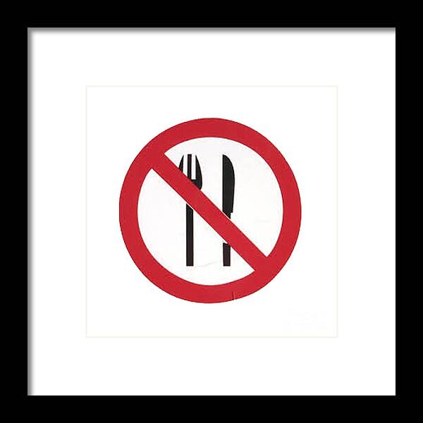 Signs Framed Print featuring the painting Eat Less T-shirt #1 by Herb Strobino