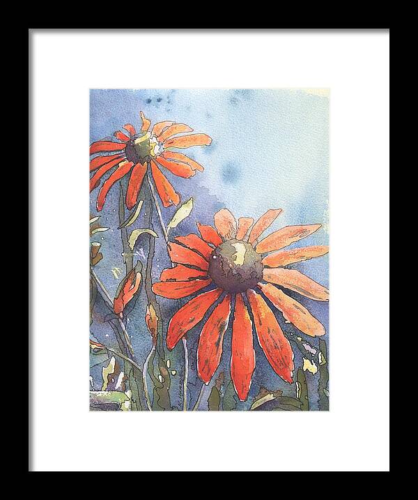 Echinacea Framed Print featuring the painting Echinacea by Robynne Hardison