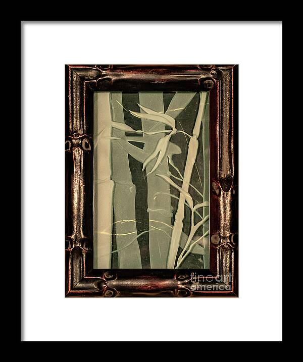 Bamboo Framed Print featuring the glass art Eclipse Bamboo with Frame by Alone Larsen