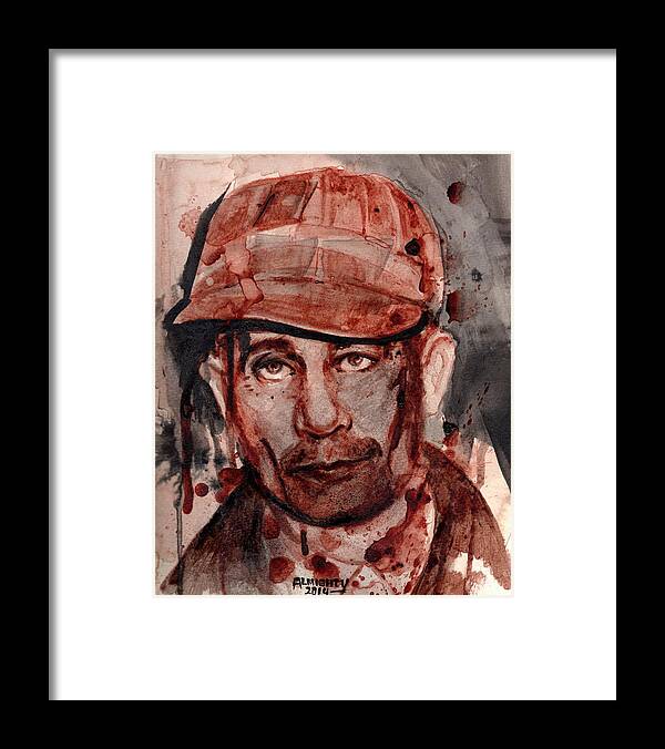Ed Gein Framed Print featuring the painting Ed Gein by Ryan Almighty