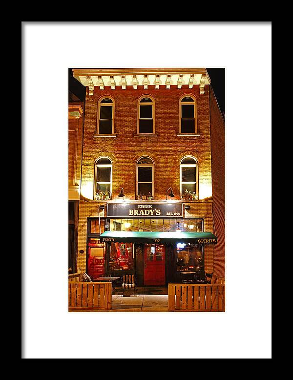 Taverns Framed Print featuring the photograph Eddie Brady's Tavern by Don Nieman