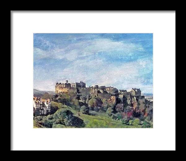 Edinburgh Framed Print featuring the painting Edinburgh Castle Bright by Richard James Digance