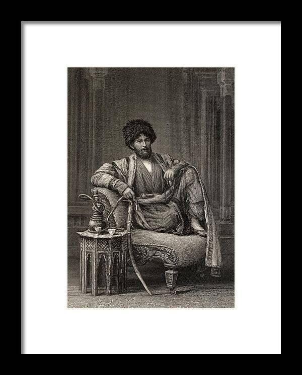 Black And White Framed Print featuring the drawing Edmond O Donovan,1844-1883. British by Vintage Design Pics