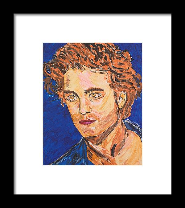 Edward Framed Print featuring the painting Edward Cullen by Valerie Ornstein