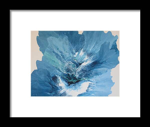 Abstract Framed Print featuring the painting Effusion by Soraya Silvestri