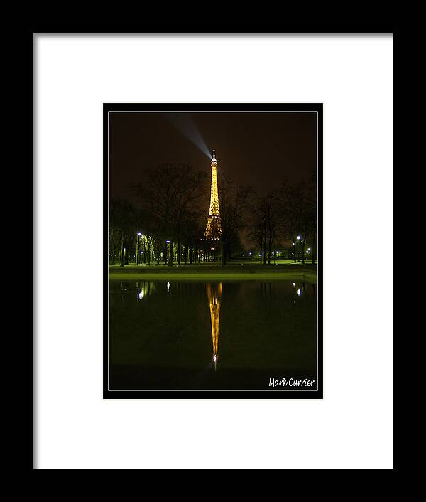 Landscape Framed Print featuring the photograph Eiffel Reflection by Mark Currier