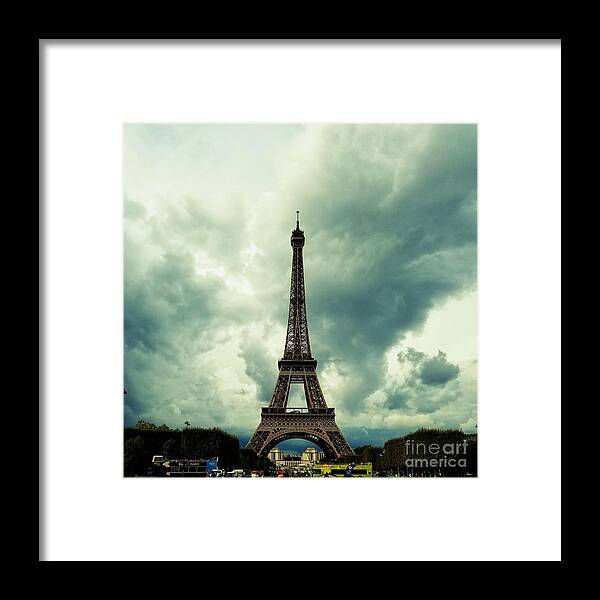 Eiffel Tower Framed Print featuring the photograph Eiffel Tower Drama by Amy Regenbogen