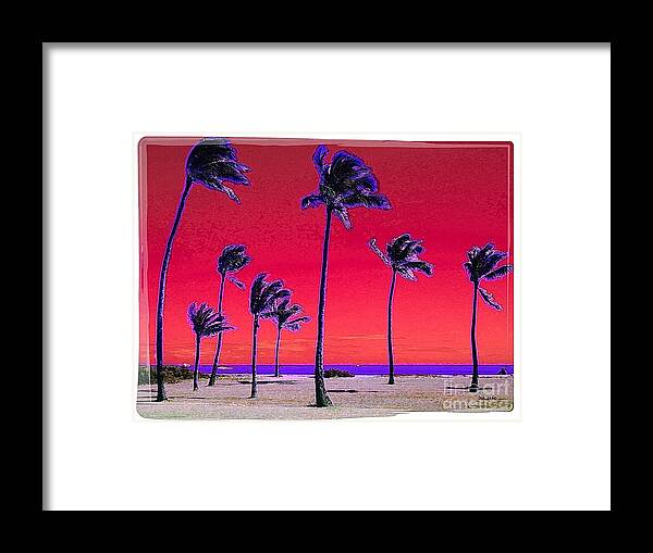 Hawaii Framed Print featuring the digital art Eight Palms by Dorlea Ho