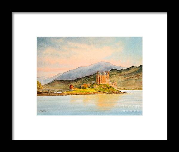 Eilean Donan Castle Scotland Framed Print featuring the painting Eilean Donan Castle Scotland by Bill Holkham