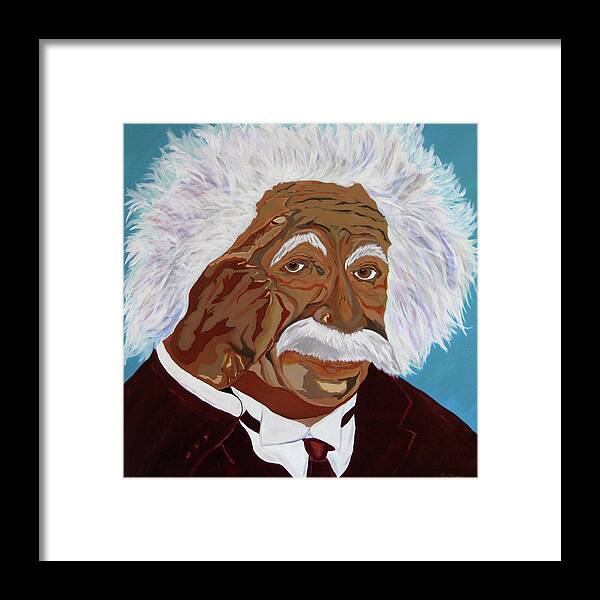  Framed Print featuring the painting Einstein-Relative Thinking by Bill Manson