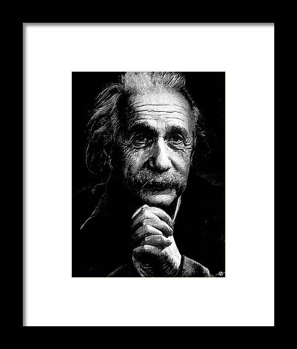 Albert Einstein Framed Print featuring the painting Einstein by Tony Rubino