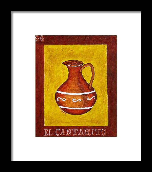 Mexican Bingo Framed Print featuring the painting El Cantarito by Manny Chapa