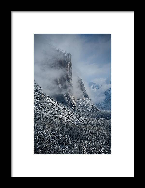 El Capitan Framed Print featuring the photograph El Capitan in Clouds by Rick Strobaugh