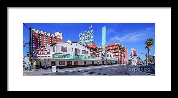 El Cortez Hotel Framed Print featuring the photograph El Cortez Hotel on Fremont Street 2.5 to 1 Ratio by Aloha Art