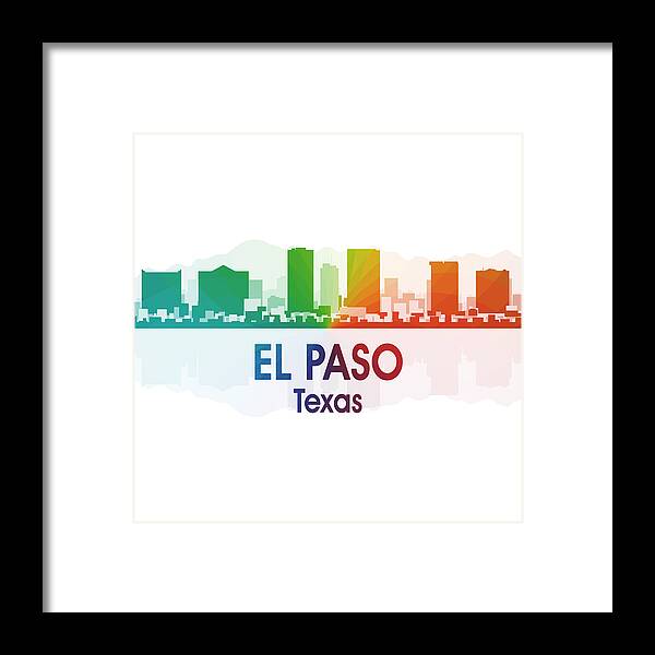 El Paso Framed Print featuring the mixed media El Paso TX 1 Squared by Angelina Tamez