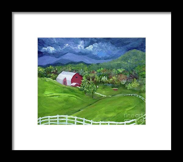 Barn Framed Print featuring the painting Elaida Home by Anne Marie Brown