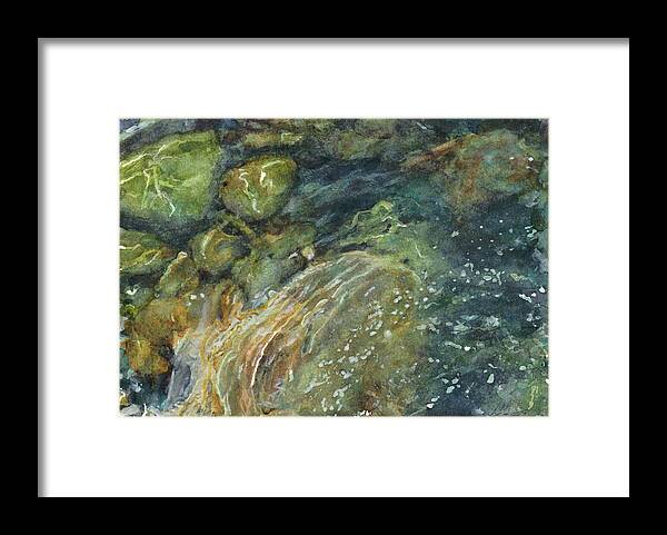 River Rocks Framed Print featuring the painting Elbow River Rocks 4 by Madeleine Arnett