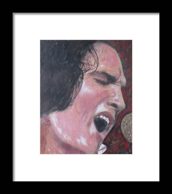 King Or Rock Framed Print featuring the painting Elvis Presley by Sam Shaker